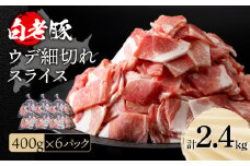北海道産 白老豚 ウデ 小間切れ スライス 400g×６パック