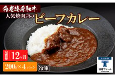 定期便 12カ月 和牛 ビーフカレー 4個セット＜徳寿＞ 200ｇ×4袋