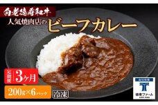 定期便 3カ月 和牛 ビーフカレー 6個セット＜徳寿＞ 200ｇ×6袋