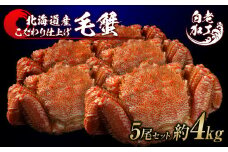毛蟹 ボイル済み 冷凍 5尾セット 約4kg 