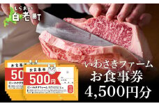 いわさきファーム お食事券 4,500円分 レストラン ギフト 牛肉 白老牛 北海道 白老町 チケット