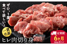【定期便 6カ月】北海道産 白老豚 ヒレ 切り身 500g×2パック