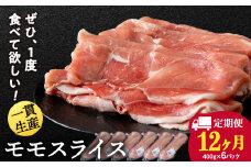 【定期便 12カ月】北海道産 白老豚 モモ スライス 400g×６パック セット 冷凍  豚肉 料理
