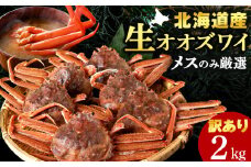 北海道産 生オオズワイガニ メス 2kg （加熱用） ずわいがに 蟹 オオズワイガニ オオズワイ 〈斉藤水産〉