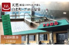 白老町 アヨロ温泉 入浴回数券 11回分 入浴チケット 風呂 リラクゼーション