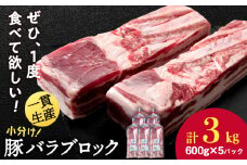 北海道産 白老豚 バラ ブロック 600g×5パック 豚 豚肉 白老 北海道 焼肉
