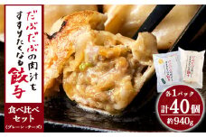 だぶだぶの肉汁をすすりたくなる餃子 食べ比べセット 40個（プレーン・チーズ 各20個） ぎょうざ 冷凍 ギョウザ おつまみ おかず 中華 惣菜 チーズ