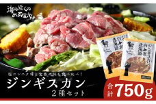 ジンギスカン2種セット 750g (塩ニンニクジンギスカン 350g、味付けラムジンギスカン400g) ラム 羊肉 北海道