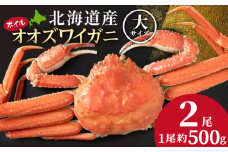 北海道産 オオズワイ＜特大＞500g×2尾〈小田切水産〉 オオズワイ 蟹 かに カニ ボイル