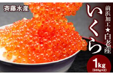 いくら 北海道 白老産 前浜加工 500g×2パック 計1kg ＜斉藤水産＞