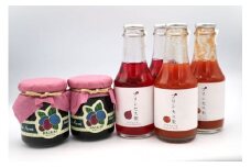 厚真のお母さん手づくりジュース（紫蘇・トマト150ml×各2本）＆土居農園ハスカップジャムセット《厚真町》【手づくりグループあすなろ】 しそ 紫蘇 とまと トマト ジュース 手づくり ハスカップ ジャム セット 北海道 [AXAQ003]