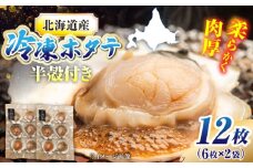 【数量限定】純天然 半殻つき 冷凍ホタテ 2袋セット《厚真町》【鵡川漁業協同組合】 ほたて ホタテ 帆立 殻付き 海鮮 冷凍 北海道 バター焼き BBQ バーベキュー 12000 12000円 [AXAL001]