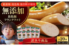 【訳あり】放牧豚 フランクフルト 計20本（2本×10）《厚真町》【ファーマーズファクトリー株式会社】 訳あり ソーセージ ウインナー 冷凍配送 詰め合わせ 北海道 [AXBA017]