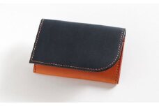 tanikoオリジナル 名刺入れ（メインカラー紺×サブカラー赤茶）《厚真町》【Taniko leather】 革 革製品 長財布 財布 名刺 名刺入れ ケース ギフト 北海道 [AXAP010]