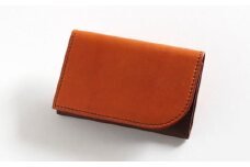 tanikoオリジナル 名刺入れ（メインカラー赤茶×サブカラー焦茶）《厚真町》【Taniko leather】 革 革製品 長財布 財布 名刺 名刺入れ ケース ギフト 北海道 [AXAP012]