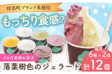 【全3回定期便】落葉樹色のジェラート6種×2セット 《厚真町》【株式会社クーバル】 ジェラート アイス セット アソート 米粉 詰め合わせ スイーツ 北海道 定期便[AXBQ033]