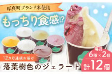 【全12回定期便】落葉樹色のジェラート6種×2セット 《厚真町》【株式会社クーバル】 ジェラート アイス セット アソート 米粉 詰め合わせ スイーツ 北海道 定期便 [AXBQ035]