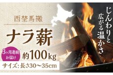 【全3回定期便】北海道 乾燥 ナラ薪 100kg 20kg×5箱 計 300kg 《厚真町》【西埜馬搬】 薪 まき 薪ストーブ 暖炉 木材 燃料 ストーブ キャンプ 北海道 定期便 [AXBE007]
