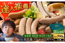【全3回定期便】【結着剤・発色剤・保存料不使用】 放牧豚 ソーセージセット（ソーセージ5種）《厚真町》【ファーマーズファクトリー株式会社】 ソーセージ ウインナー チョリソー 粗挽き 冷凍配送 セット 詰め合わせ 北海道[AXBA023]