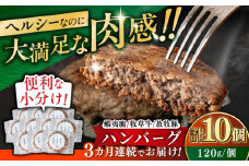 【全3回定期便】【蝦夷鹿×牧草牛×放牧豚】ハンバーグ 10個《厚真町》【GOODGOOD株式会社】 ハンバーグ 鹿肉 牛肉 豚肉 ジビエ 小分け 冷凍配送 北海道 [AXBP031]