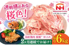 【全2回定期便】桜姫 鶏もも肉 計6kg （2kg×3パック）《厚真町》【東日本フード株式会社】 桜姫 国産鶏肉 鶏肉 鶏 とり肉 もも もも肉 鶏もも肉 冷凍 北海道 [AXBM037]
