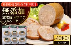放牧豚 ボロニアミニソーセージ 計1,080g（180g×6）《厚真町》　【ファーマーズファクトリー株式会社】 [AXBA107]