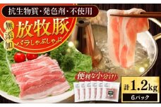 放牧豚バラしゃぶしゃぶ 計1200g（200g×6）《厚真町》　【ファーマーズファクトリー株式会社】 [AXBA129]