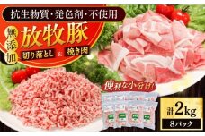 放牧豚 切落し・挽き肉 セット 計2kg（250g×8） 《厚真町》【ファーマーズファクトリー株式会社】 [AXBA160]