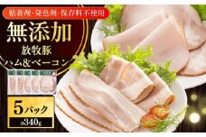 放牧豚 ハムベーコンスライス  2種セット 計340g 《厚真町》【ファーマーズファクトリー株式会社】 [AXBA149]