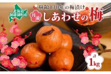 北海道・樹齢130年の梅漬け「しあわせの梅」1kg（200g×5個）