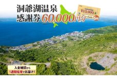 洞爺湖温泉感謝券 60000円 分 金券 クーポン 洞爺湖 湖 温泉 リゾート 有珠山 火山 自然 花火 イルミネーション 旅行 観光 宿泊 施設 北海道