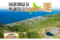 洞爺湖温泉感謝券 30000円 分 金券 クーポン 洞爺湖 湖 温泉 リゾート 有珠山 火山 自然 花火 イルミネーション 旅行 観光 宿泊 施設 北海道