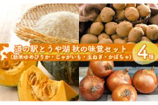 道の駅とうや湖 秋の味覚4種セット(新米ゆめぴりか・じゃがいも・玉ねぎ・かぼちゃ) 計約14kg≪令和5年産新米≫