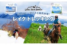 北海道 レイクトレッキング＆Winterレイクトレッキング 約40分 乗馬 体験 ホース トレッキング 絶景 自然 貴重 体験 経験 景色 ふれあい 血統馬 初心者 本格的 のんびり お子様 大人 レイクトーヤランチ 洞爺湖