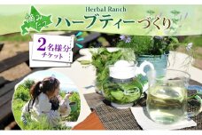 北海道 摘みたて ハーブティー 作り 体験 2枚 ハーブ ティー お茶 紅茶 フレッシュ オリジナル  ハーブ畑 天然  リラックス 癒し リラクゼーション ハーバルランチ 送料無料 洞爺湖