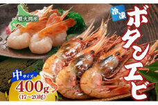 北海道 噴火湾産 冷凍ボタンエビ 中サイズ 400g 17～20尾 ボタンエビ エビ えび 海老 北海道産 旬 ぼたんえび 刺身 牡丹海老 海鮮 魚介 甲殻類 味噌汁 鍋 海鮮丼 冷凍 洞爺湖町