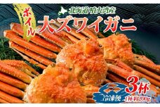 北海道 噴火湾産 ボイル オオズワイガニ 3杯 数量限定 2025年8月～10月末までお届け 大ズワイ カニ 蟹 かに 北海道産 ずわい 鍋 海鮮 てっぽう汁 お取り寄せ グルメ 冷凍 洞爺湖町 とうやマルシェ