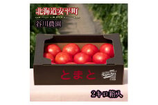 ＜北海道産＞樹上熟3段採り 桃太郎トマト / 正品2kg箱(10～14玉入)【1472504】
