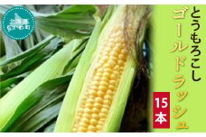 とうもろこし ゴールドラッシュ 15本  【 とうもろこし もろこし ゴールドラッシュ 野菜 新鮮 道産野菜 】 MKWF007