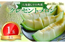 【2025年8月中旬以降発送】クレセント（青肉） 1玉  【 ふるさと納税 人気 おすすめ ランキング メロン 果物  甘い 大玉 フルーツ 旬 北海道 むかわ町 送料無料 】 MKWAG001