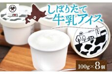 チーズ工房1103 しぼりたて牛乳アイス100g×8個 アイス アイスクリーム ミルクアイス 牛乳アイス デザート スイーツ 搾りたて しぼりたて 牛乳 生乳 あっさり すっきり スッキリ 氷菓子 ひんやり 送料無料 ギフト 贈り物 贈答品 北海道日高町