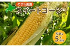 2025年 先行予約 【 のざわ農園 】スイートコーン 5本 前後（約2kg） とうもろこし コーン とうきび 北海道 日高産