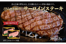 【A4/A5ランク黒毛和牛】びらとり和牛サーロインステーキ200ｇ2枚オリジナルソース付 【 ふるさと納税 人気 おすすめ ランキング びらとり和牛 黒毛和牛 和牛 肉 サーロイン ステーキ 北海道 平取町 送料無料 】 BRTB001