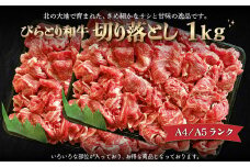 【A4/A5ランク黒毛和牛】びらとり和牛切り落とし1kｇ 【 ふるさと納税 人気 おすすめ ランキング びらとり和牛 黒毛和牛 和牛 肉 すき焼き 北海道 平取町 送料無料 】 BRTB013