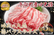 【平取町産四元豚】ゆめの大地豚バラスライス　200g×15パック計３ｋｇ ふるさと納税 人気 おすすめ ランキング 豚肉 肉 豚バラ 北海道 平取町 送料無料 BRTD002