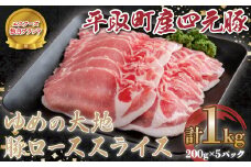 【平取町産四元豚】ゆめの大地豚ローススライス200g×5パック計1ｋｇ ふるさと納税 人気 おすすめ ランキング 豚肉 肉 ロース 北海道 平取町 送料無料 BRTD007