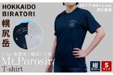 【日本百名山】幌尻岳記念Tシャツ 選べるサイズ S M L XL 選べる色 紺 白（紺 Sサイズ） 【 ふるさと納税 人気 おすすめ ランキング Tシャツ シャツ 幌尻岳 山 記念Tシャツ 記念 日本百名山 お土産 ギフト 北海道 平取町 送料無料 】
 BRTJ021