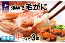 ＜冷凍＞漁協の浜ゆで毛がに 中サイズ3尾セット[02-772]