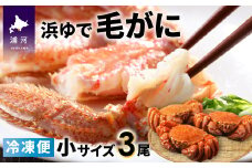 ＜冷凍＞漁協の浜ゆで毛がに 小サイズ３尾セット [02-785]