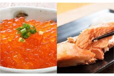 北海道日高産「塩いくら」＆「骨とりチェリーサーモン(甘塩)切身」のセット [15-1470]